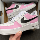 Baby Pink White Black Custom Air Force 1-shecustomize