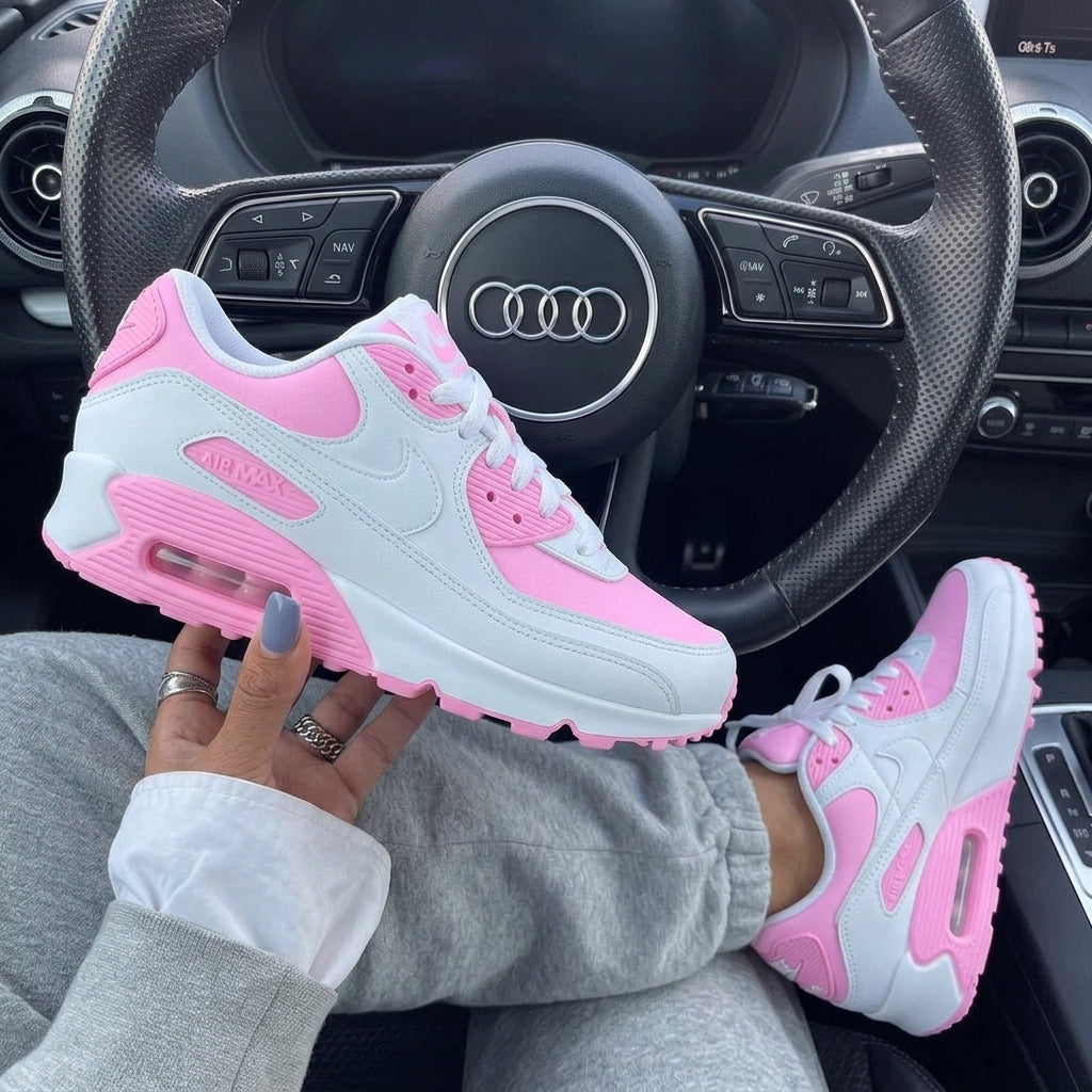 Baby Pink White Custom Nike Air Max 90