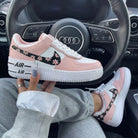Baby Pink White Floral Custom Air Force 1-shecustomize