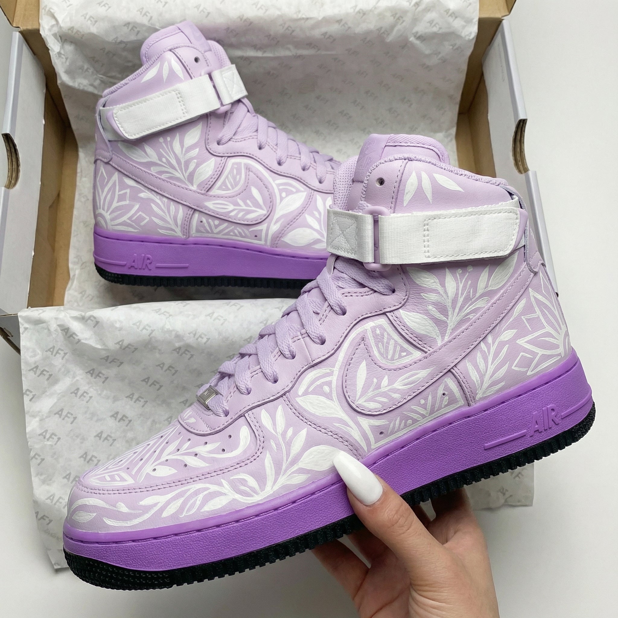 Baby Purple Floral Custom Air Force 1-shecustomize