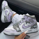 Baby Purple Gray Graffiti Custom Air Force 1-shecustomize