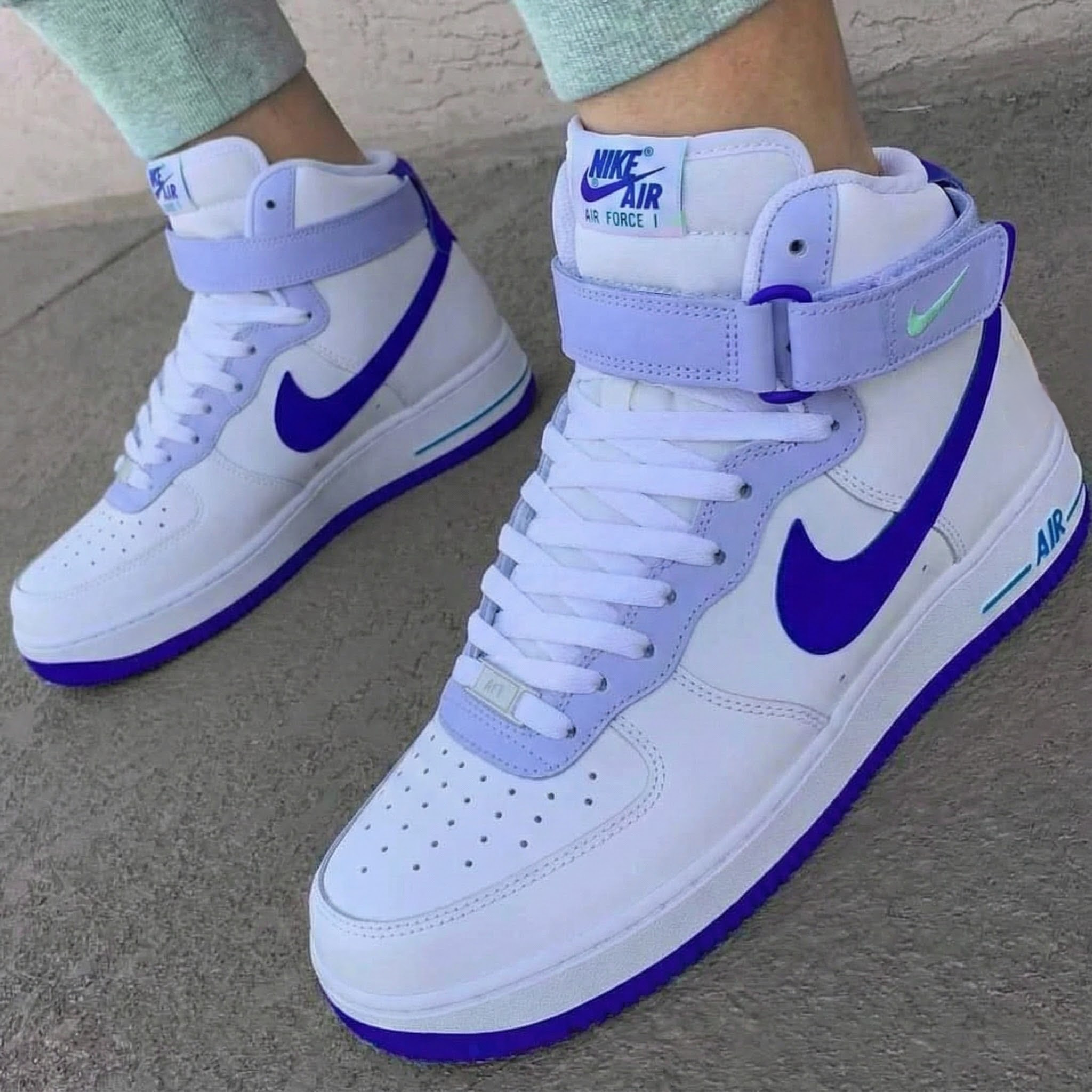 Baby Purple Royal Blue Custom Air Force 1-shecustomize