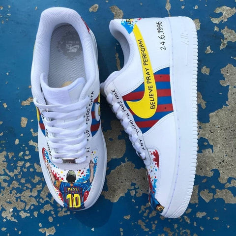 Barcelona Leo Messi Custom Air Force 1 – SHECUSTOMIZE