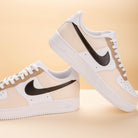 Beige Black Air Force 1s Custom Shoes Sneakers-shecustomize