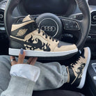 Beige Black Flame Custom Air Jordan 1-shecustomize