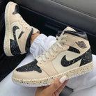 Beige Black Speckle Custom Air Jordan 1-shecustomize