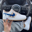 Beige Blue Dripping Custom Air Force 1-shecustomize