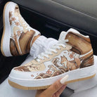 Beige Brown Cherry Blossom Fox Custom Air Force 1-shecustomize