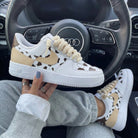 Beige Brown Cow Print Thick Shoelaces Custom Air Force 1-shecustomize