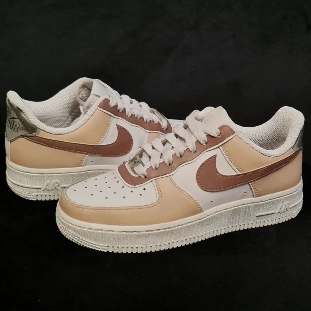 Beige Brown Custom Air Force 1-shecustomize