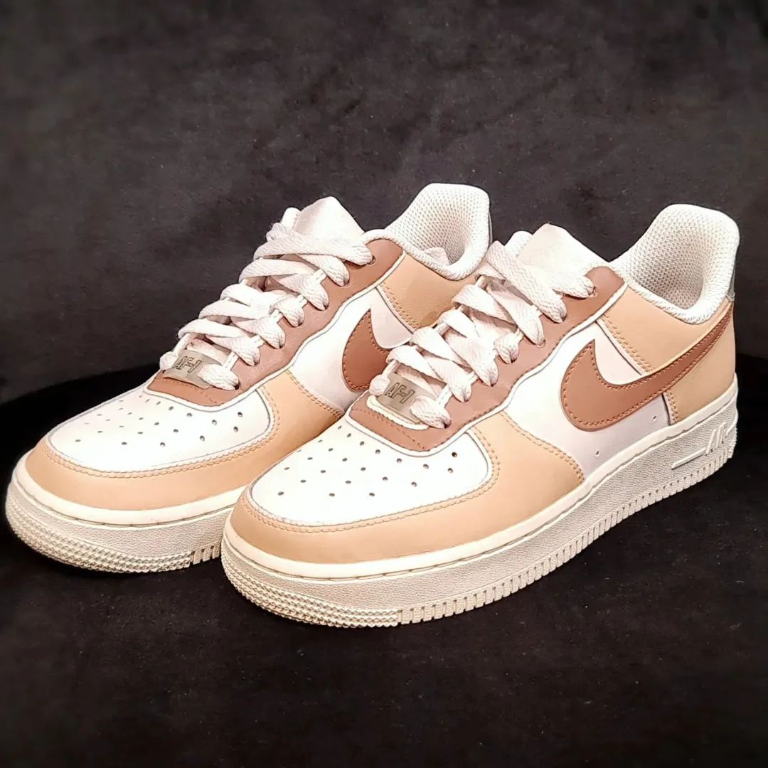 Beige Brown Custom Air Force 1-shecustomize