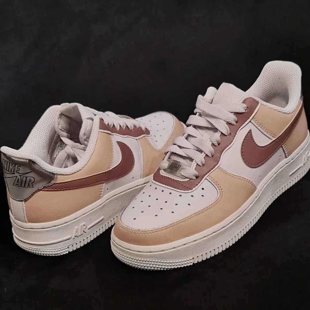 Beige Brown Custom Air Force 1-shecustomize