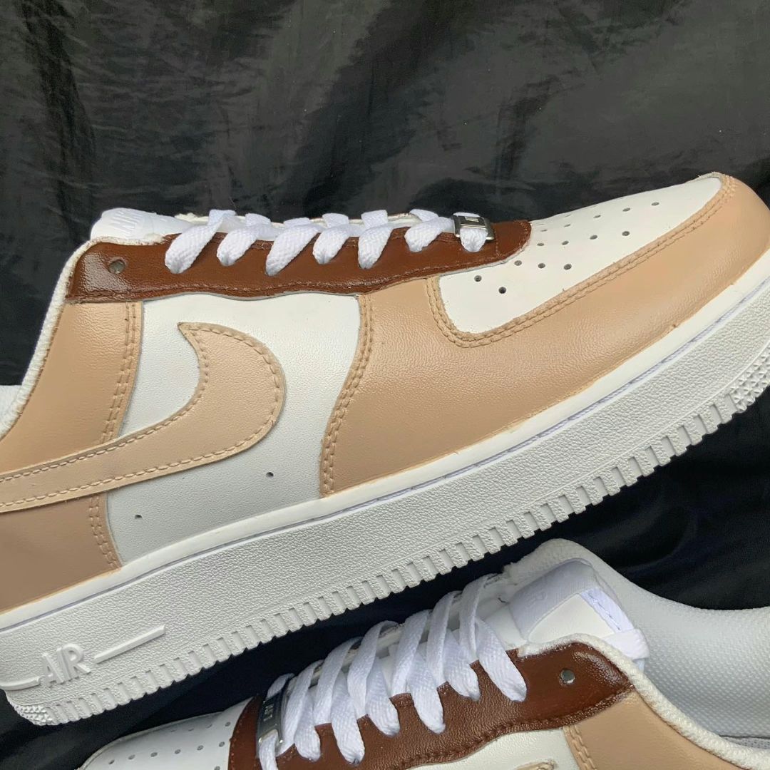 Beige Brown Custom Air Force 1-shecustomize