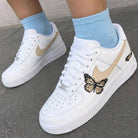 Beige Butterfly Custom Air Force 1-shecustomize