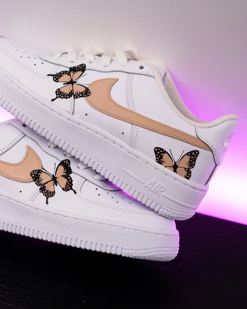 Beige Butterfly Custom Air Force 1-shecustomize