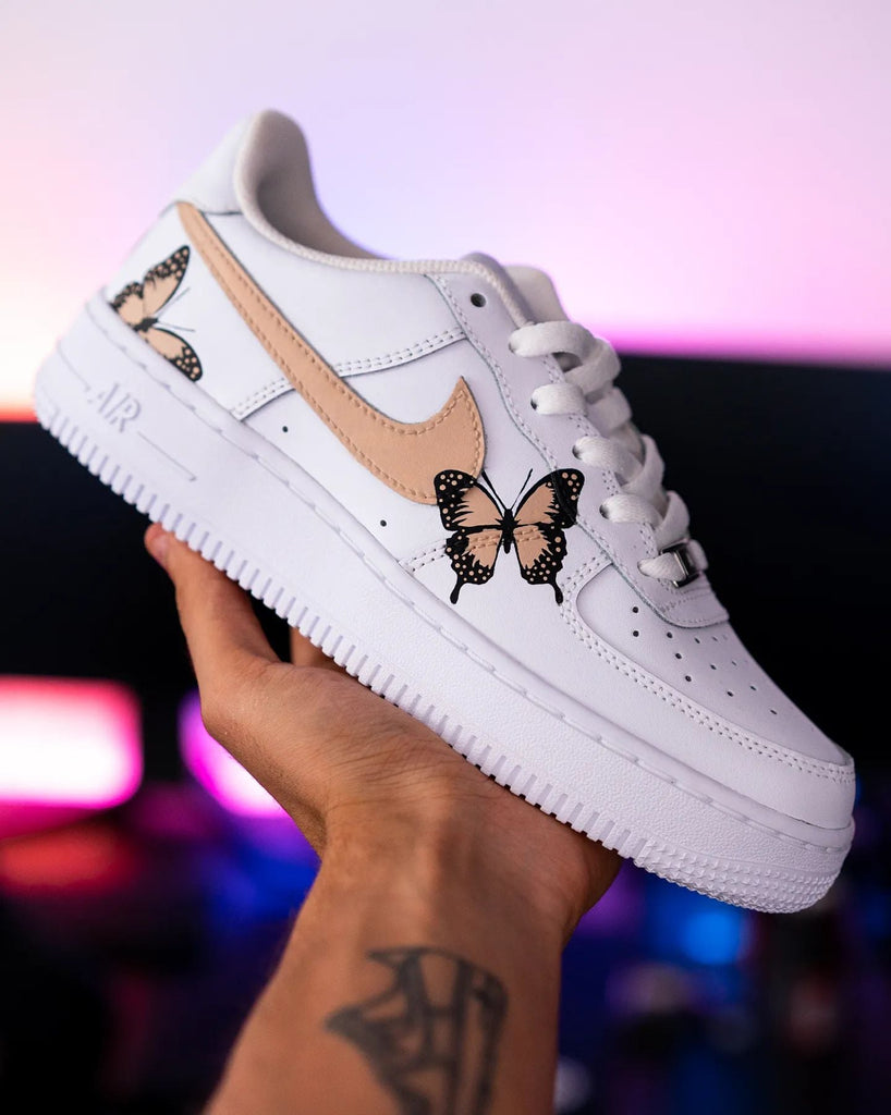 Beige Butterfly Custom Air Force 1-shecustomize