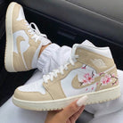 Beige Cherry Blossom Custom Air Jordan 1-shecustomize