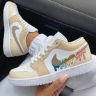 Beige Colorful Dripping Custom Air Jordan 1-shecustomize