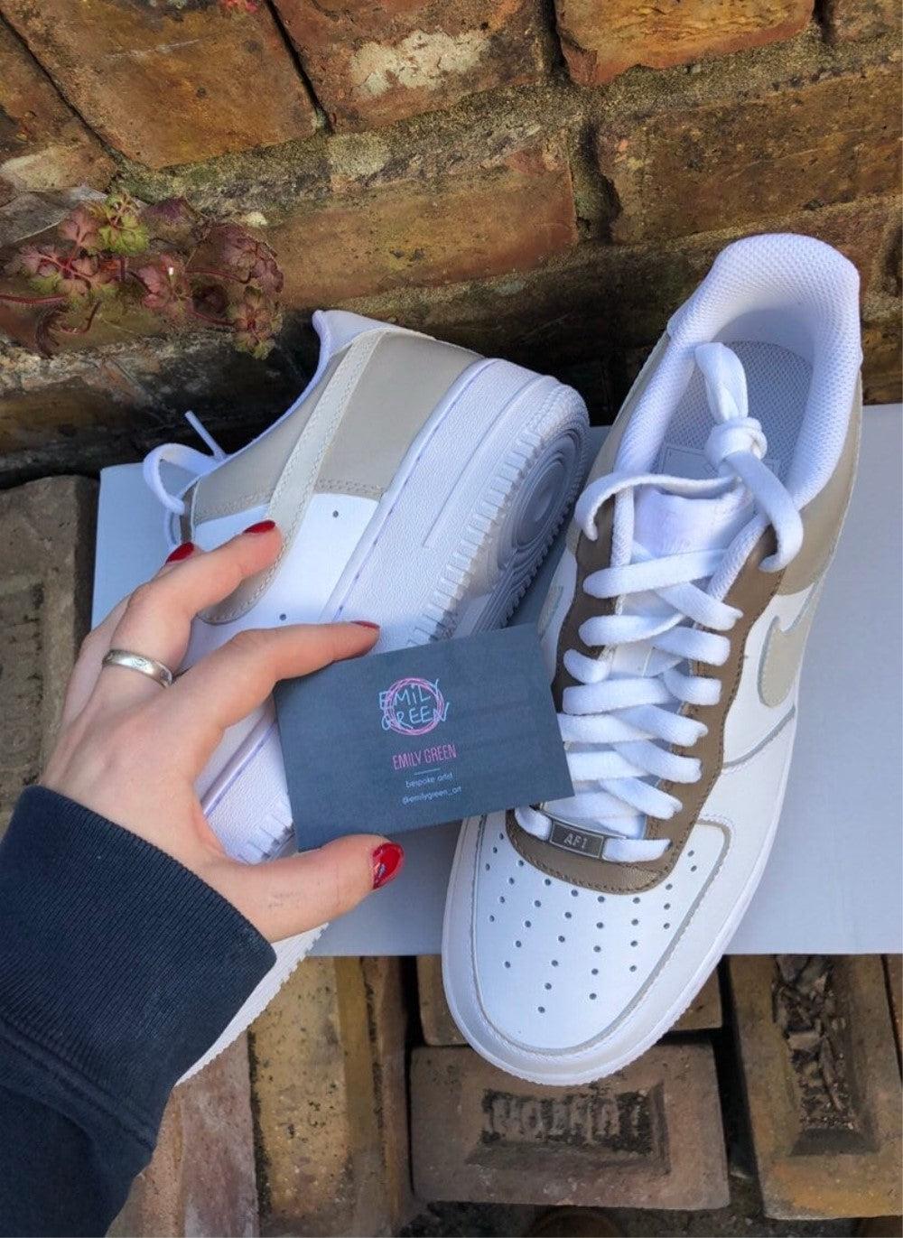 Beige Custom Air Force 1 â SHECUSTOMIZE