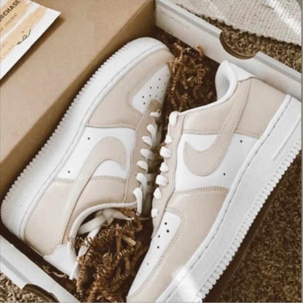 Beige Custom Air Force 1-shecustomize