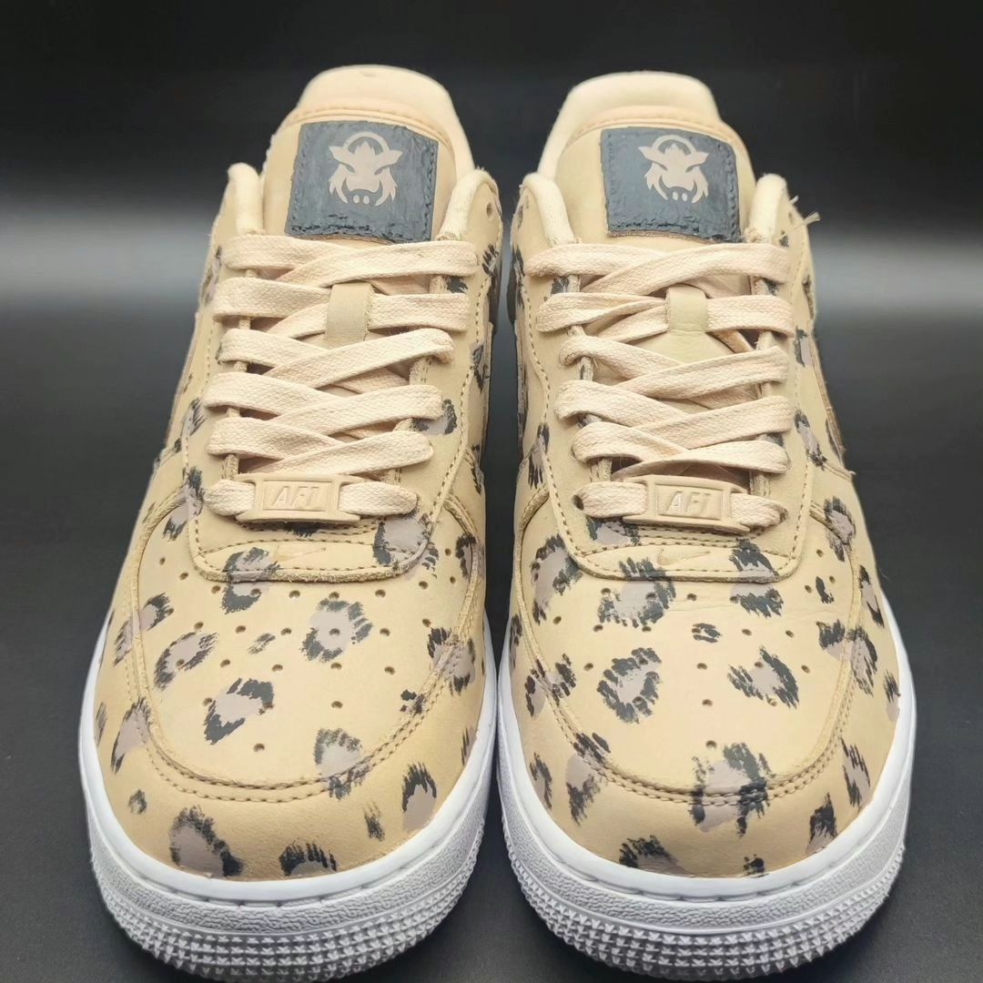 Beige Leopard Motif Custom Air Force 1-shecustomize
