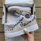 Beige Leopard Print Custom Air Force 1-shecustomize