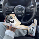 Beige Pink Kaws Cartoon Figure Custom Air Jordan 1-shecustomize