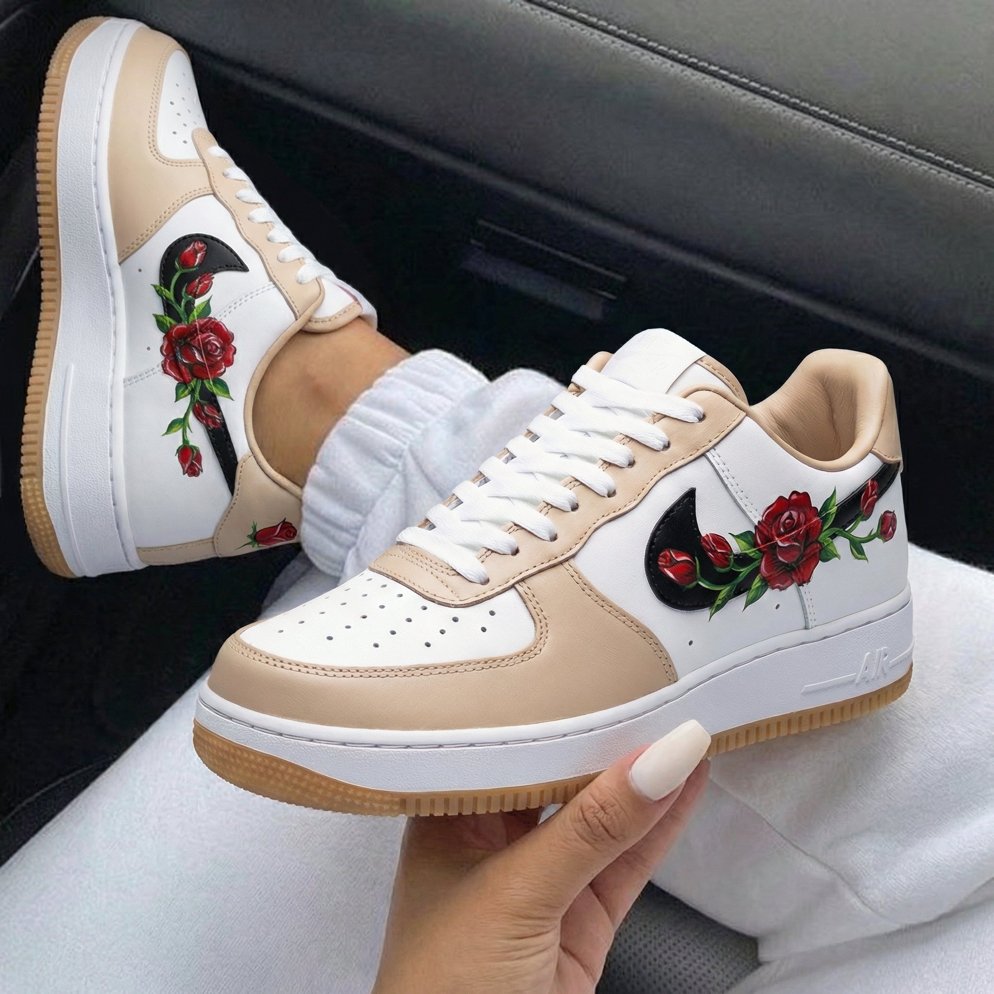Beige Rose Custom Air Force 1-shecustomize