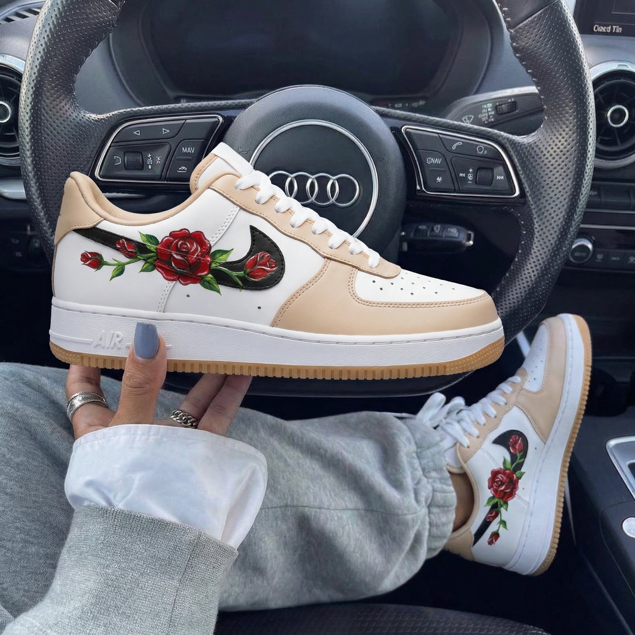 Beige Rose Custom Air Force 1-shecustomize