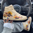 Beige Sunflower Custom Air Jordan 1-shecustomize