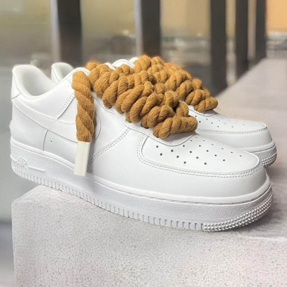 Beige Thick Shoelaces Custom Air Force 1-shecustomize