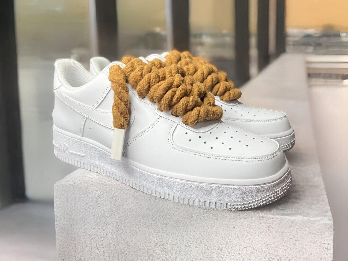 Beige Thick Shoelaces Custom Air Force 1-shecustomize