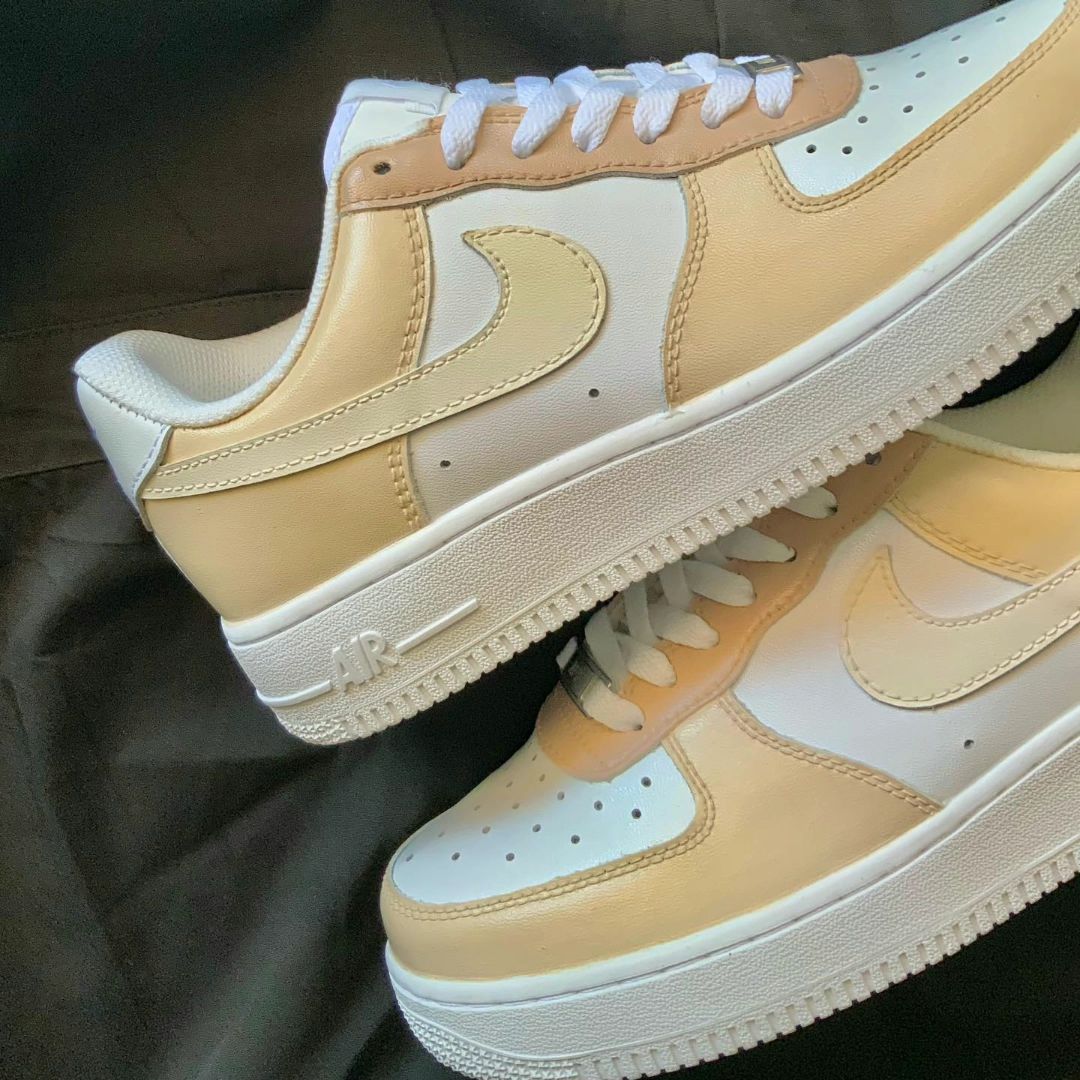 Beige White Custom Air Force 1-shecustomize