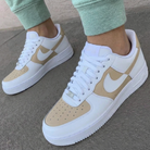 Beige White Custom Air Force 1-shecustomize