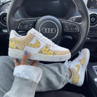 Beige Yellow Floral Custom Air Force 1-shecustomize