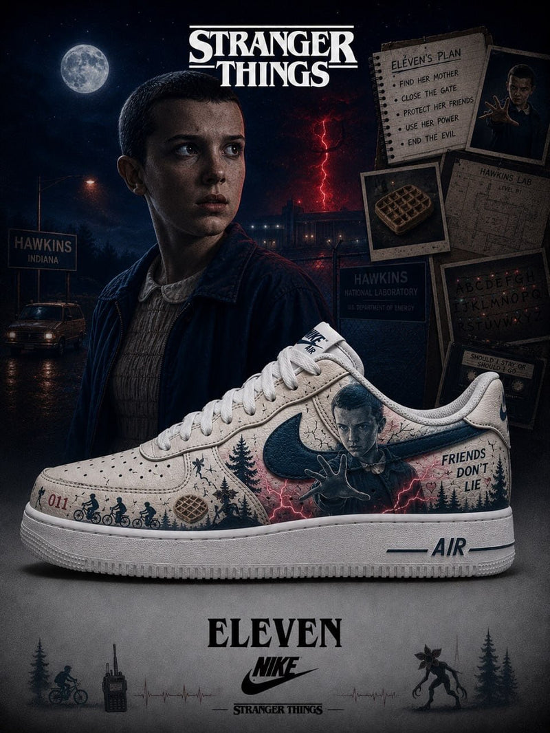 Hand Painted Stranger Things Custom Air Force 1 Sneakers-shecustomize
