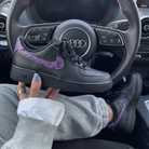 Black And Purple LV Logo Custom Air Force 1-shecustomize