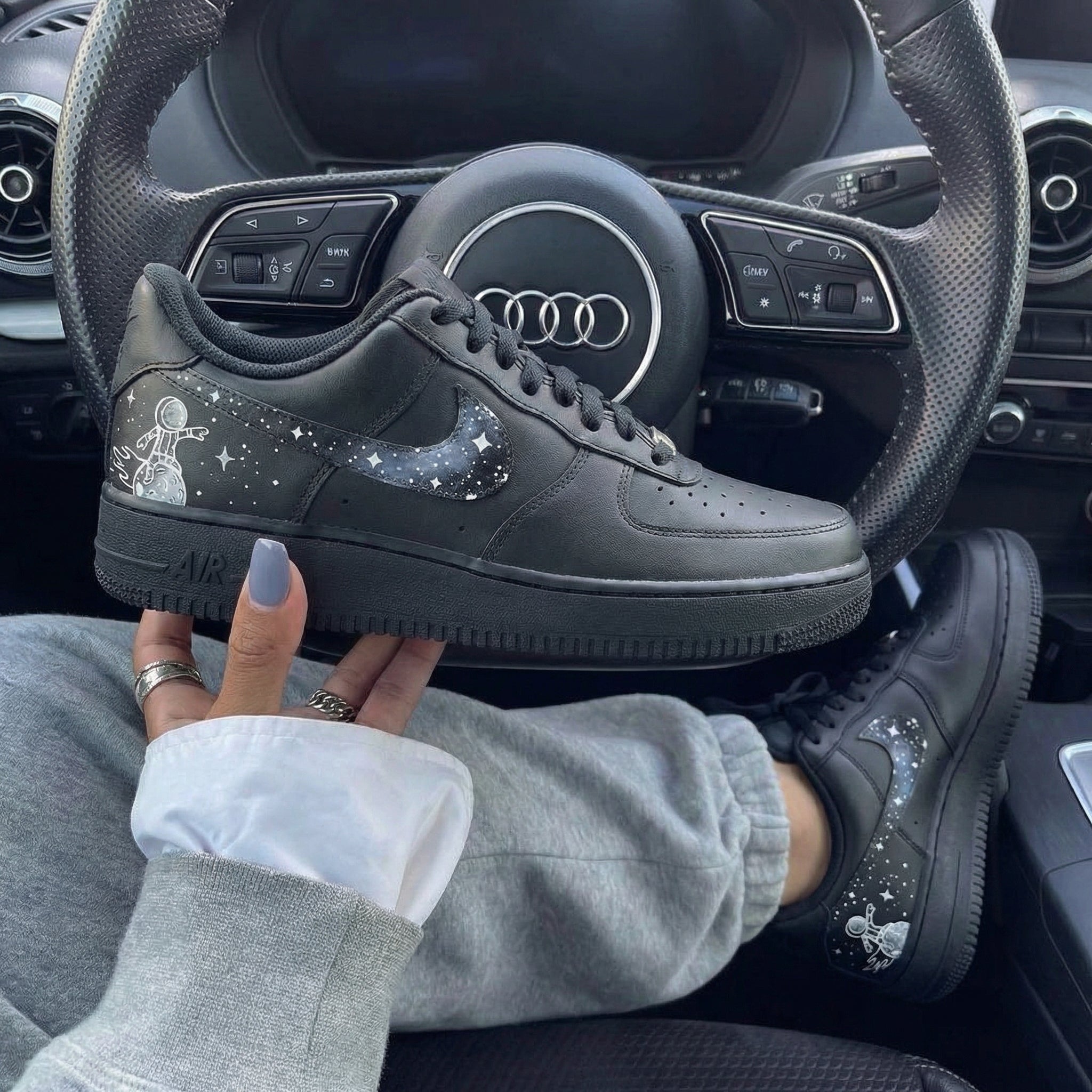 Black Astronaut Starry Sky Custom Air Force 1-shecustomize