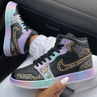 Black Baby Pink Baby Blue Butterfly Custom Air Jordan 1-shecustomize