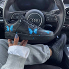 Black Blue Butterflies Splatter Custom Air Force 1-shecustomize