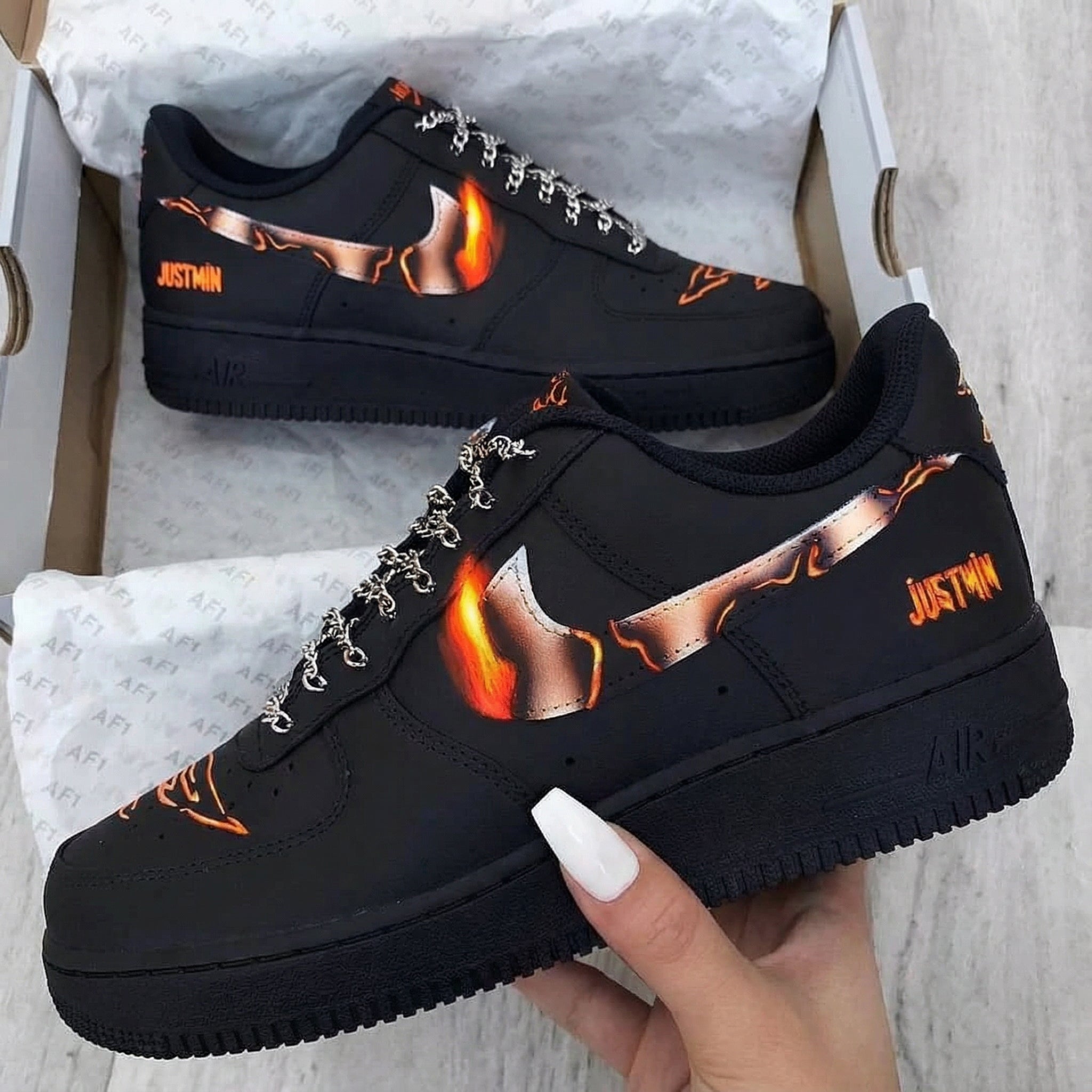 Black Flame Custom Air Force 1-shecustomize