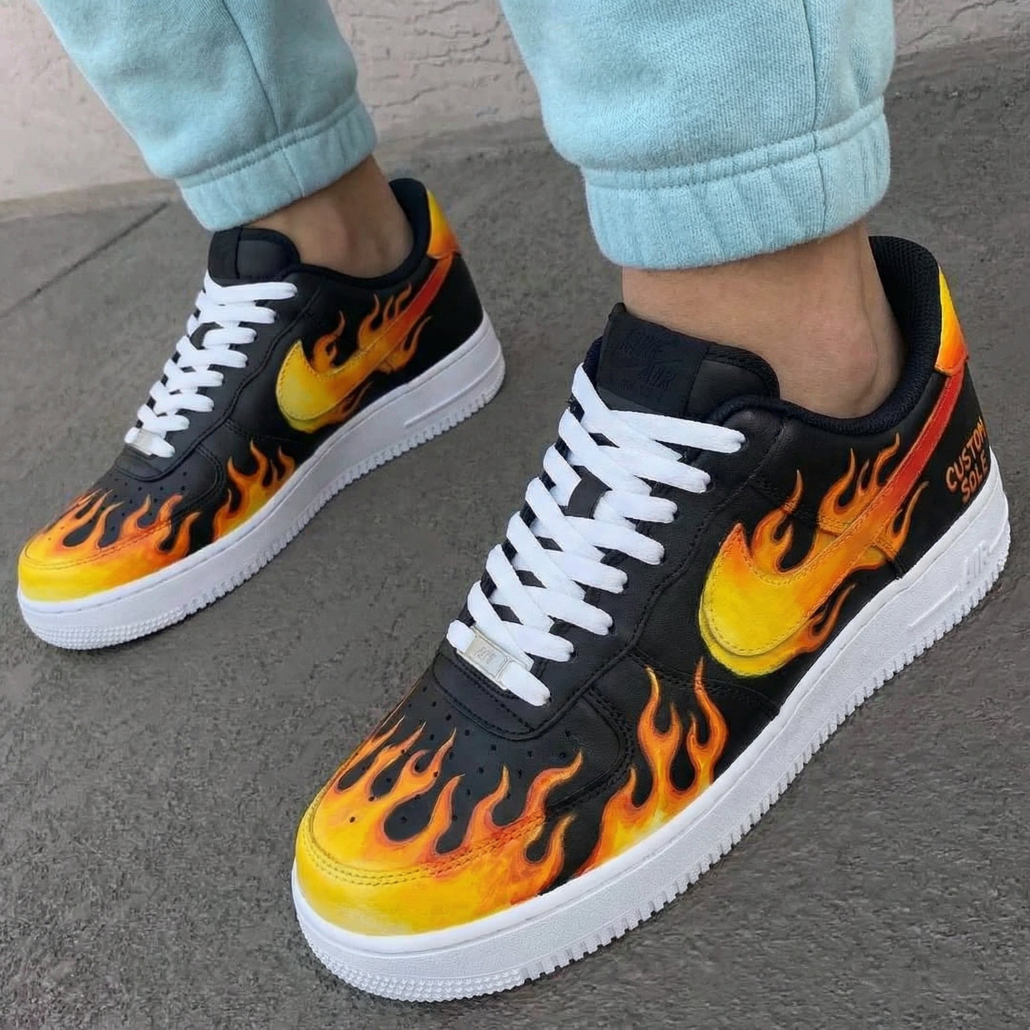 Black Flame Custom Air Force 1-shecustomize