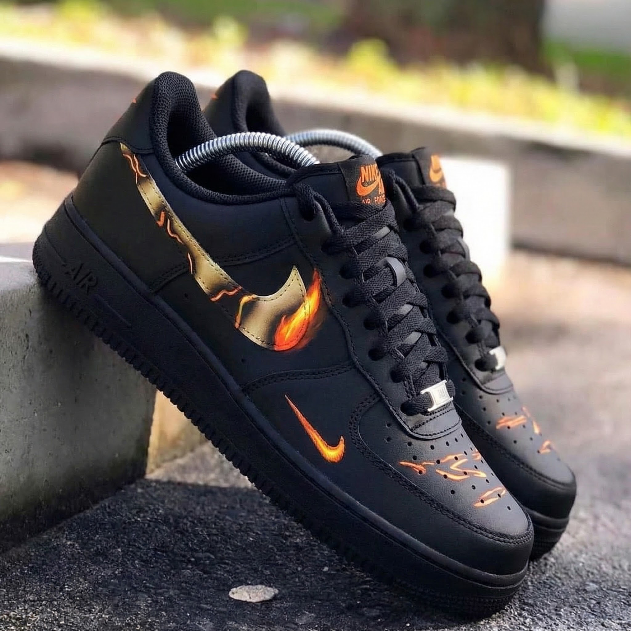 Black Flame Custom Air Force 1-shecustomize