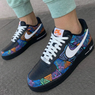 Black Geometric Pattern Custom Air Force 1-shecustomize
