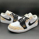 Black Gold Crackle GG Custom Air Jordan 1-shecustomize