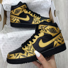 Black Gold Leaf Custom Air Jordan 1-shecustomize