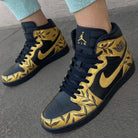 Black Gold Leaf Custom Air Jordan 1-shecustomize