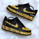 Black Gold Splatter Custom Air Force 1-shecustomize