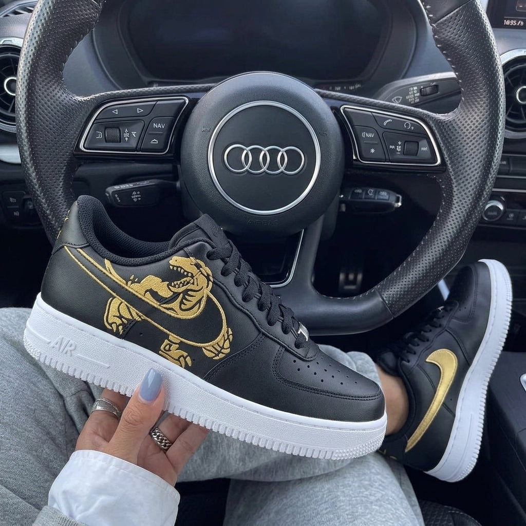 Black Gold T Rex Custom Air Force 1-shecustomize