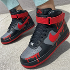 Black Gray Red Drip Custom Air Force 1-shecustomize
